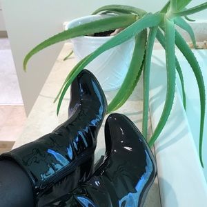 Stuart Weitzman Black patent booties